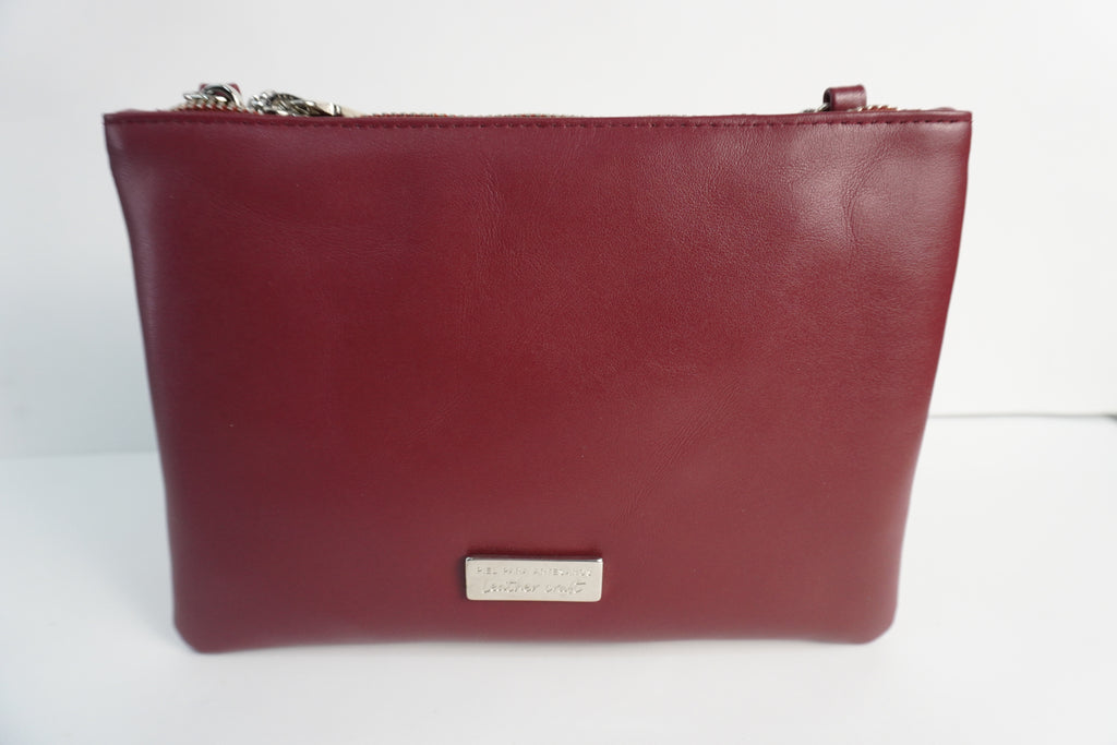 Leather Clutch Bag – Burgundy